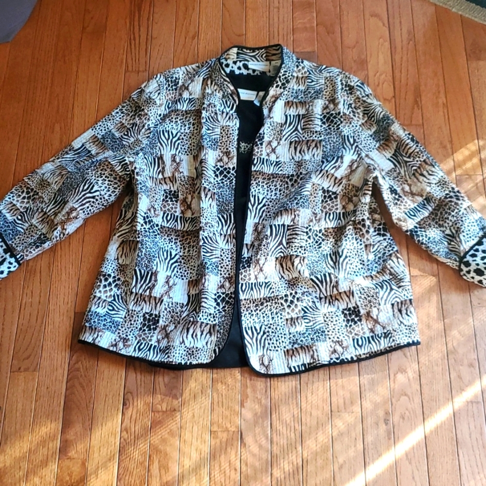 2 piece animal print top and jacket